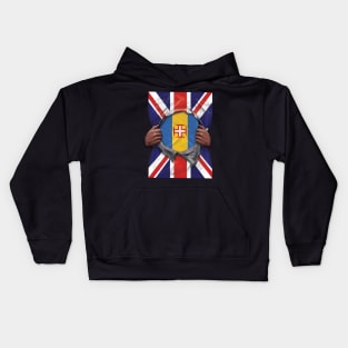 Madeira Flag Great Britain Flag Ripped - Gift for Madeiran From Madeira Kids Hoodie